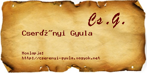 Cserényi Gyula névjegykártya